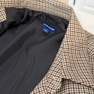 Club Room Checkered Jacket in Brown and Black